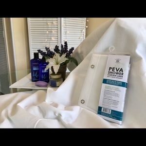 NWT White Waffle Weave Shower Curtain + Liner